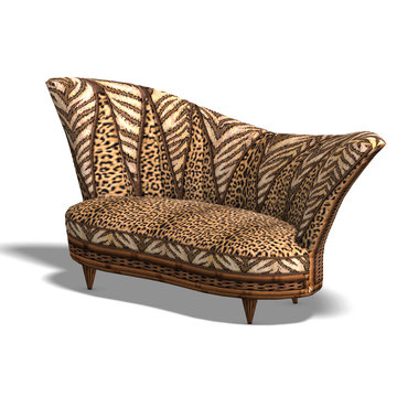 cushy sofa with african design