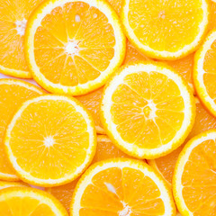 Fresh orange background closeup