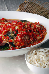 china delicious food--chili fish head