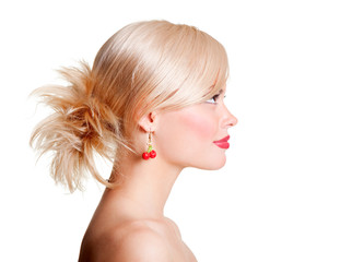 profile of beautiful blonde