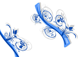 Blumen und Ornamente als Design Entwurf