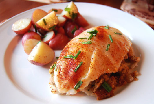 Stuffed Tilapia And Potatoes