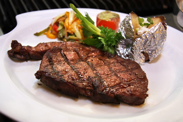 sirloin steak next by grill