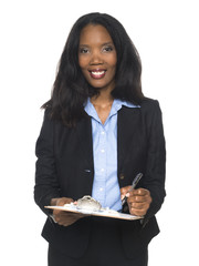 businesswoman - writing on clipboard
