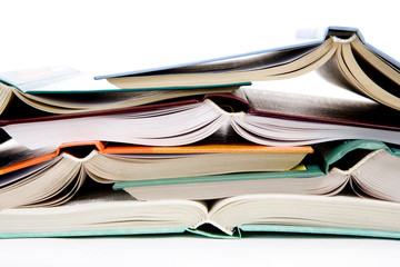 books on glossy white