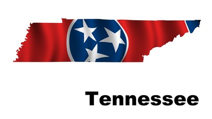Tennessee Flag as the territory Map
