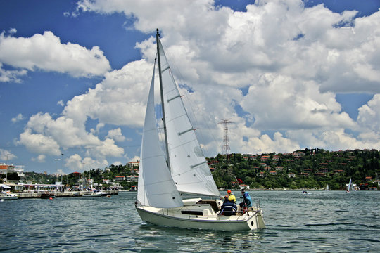 sailing boat on Bosporus, Istanbul