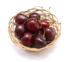 cherries in basket