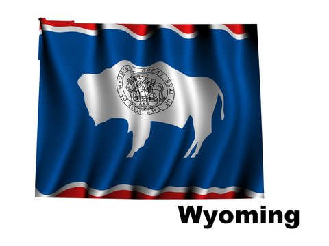 Wyoming Flag as the territory Map