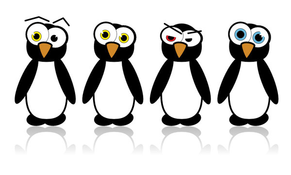 Illustrated vector pinguins