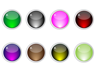shiny web buttons different colors vector illustration