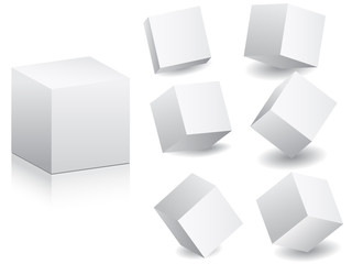 white boxes in different position vector illustration