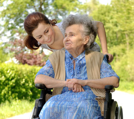 Senior woman in a wheelchair