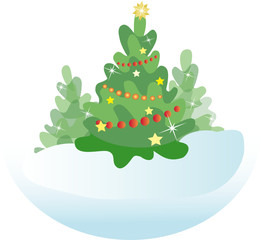 Weihnachtsannen im Wald