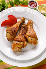 Roasted chicken legs