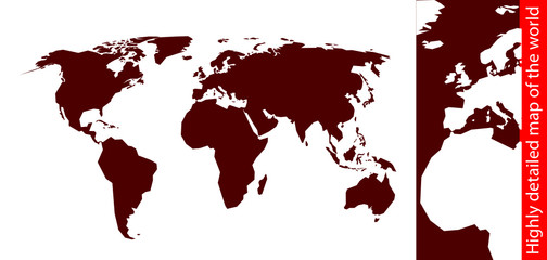 Highly detailed map of the world