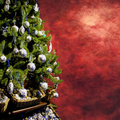christmas tree on grunge background - 14908838