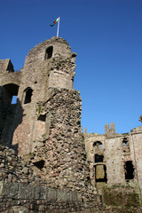 Raglan Castle and Blue Sky