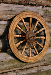 Fototapeta na wymiar Spinning Wheel And Its Shadow