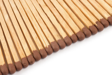 matches close up on white background