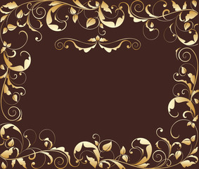 Gold floral background