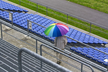 Regen im Stadion