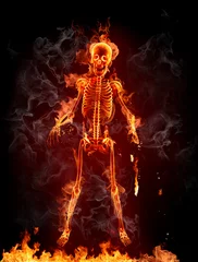 Papier Peint photo Flamme Squelette de feu
