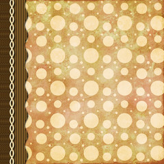 Retro background in brown with triple border and braid