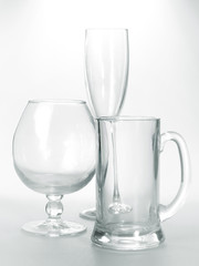 empty glasses on the table