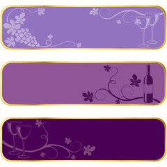 Wine banners with gold rim