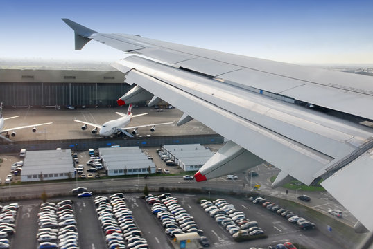 view from plane during landing