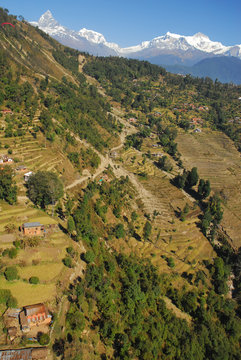 nepal scenary with himalaya view