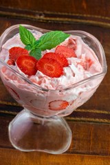 Cup of strawberry cream
