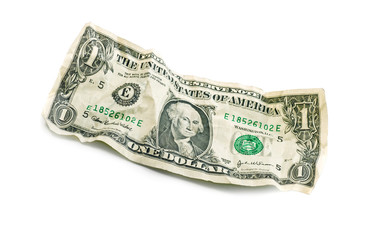 jagged crumple wrinkled dollar