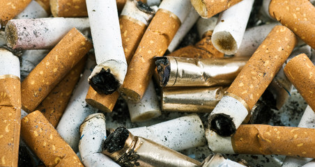 used cigarette butts