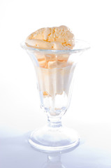 Vanilla ice cream in glass cup