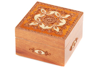 Red Wooden casket