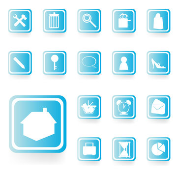 blue web icons