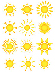 Sun icons. Vector illustration