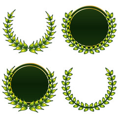 Green crowns and shields collection