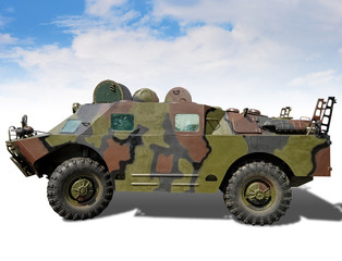armoured landing troop-carrier with clipping path