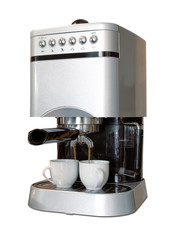 Classic espresso machine with clipping path