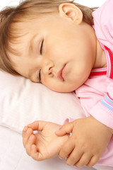Closeup of a sleeping kid