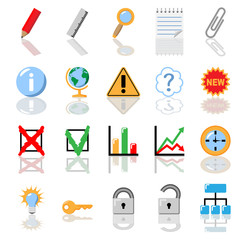 Textbook icon set. Education, economics.
