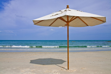 Umbrella on beach of Samed island, eastern Thailand