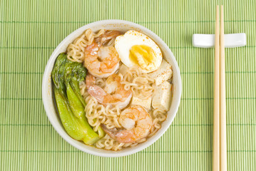 Spicy Noodle Soup with Shrimps