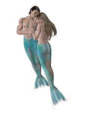 Fototapeta premium Mermaid Couple
