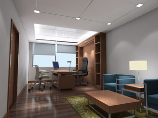 Naklejka na ściany i meble 3d modern office room
