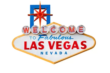 Foto auf Acrylglas Las Vegas Las Vegas Schild isoliert auf weiss - Willkommen in Las Vegas