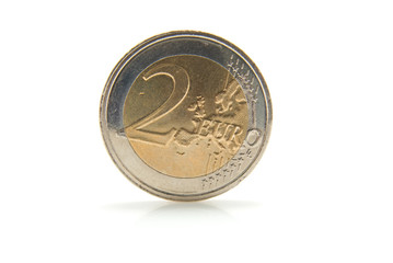 2 euro coin isolated on white background